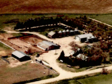 Aerial view of farm