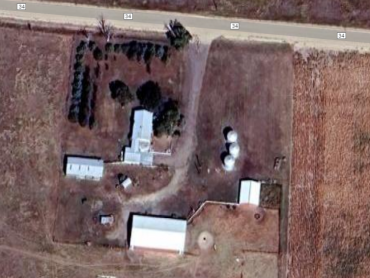Aerial view of farm