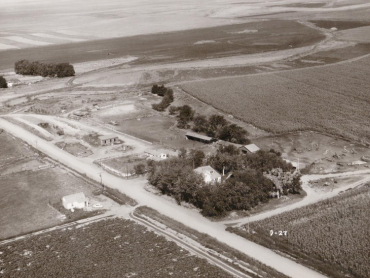 Aerial view of farm