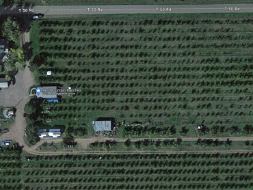Aerial view of farm