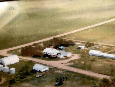 Aerial view of farm
