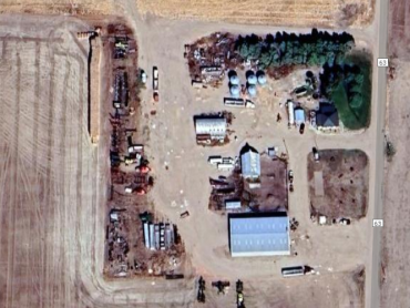 Aerial view of farm