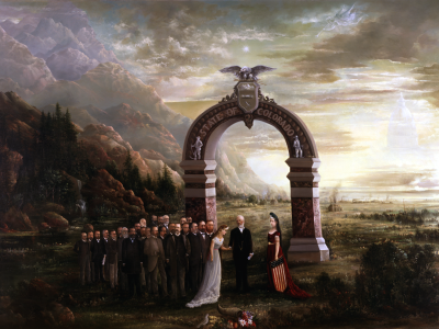Admission of Colorado to the Union by Joseph Hitchins, oil on canvas 1884